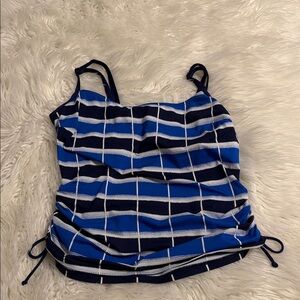 Jag Navy and Light Blue Striped Swim Top size 38DDD brand new
